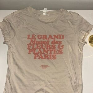 H&M Beige Tee with Red Print